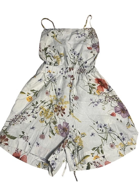 H&M Other - H&M Girls' Linen Blend Botanical Floral Tie-Back Romper NWT Size S (8-10)